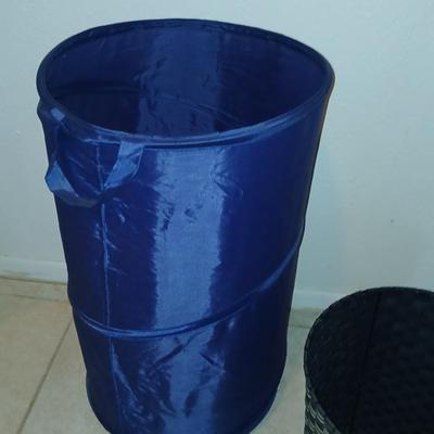 Laundry hamper and a trash can