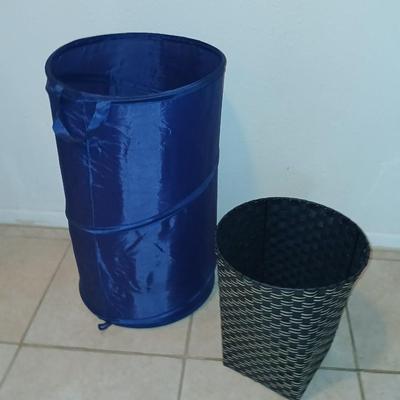Laundry hamper and a trash can