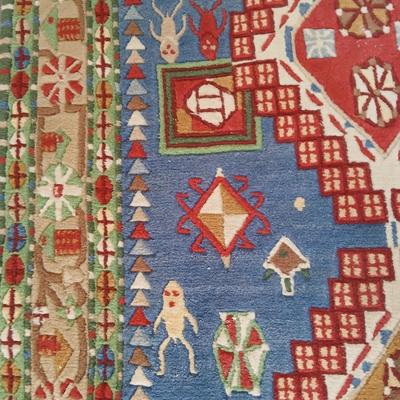 Beautiful vintage handmade Tibetan yak hair rug / carpet 67" x 37"