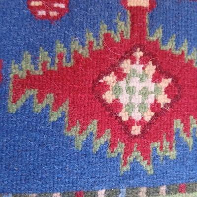 Beautiful vintage handmade Tibetan yak hair rug / carpet 67" x 37"