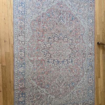Surya Ornate medallion pink / blue area rug 5' x 7'