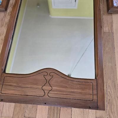 Antique Tri fold Wall mirror with decorative sides
