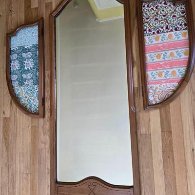Antique Tri fold Wall mirror with decorative sides