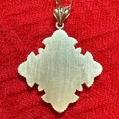 J1-14 K stamped gold chain with 14k stamped cross
