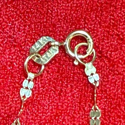 J1-14 K stamped gold chain with 14k stamped cross