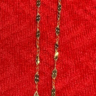 J1-14 K stamped gold chain with 14k stamped cross