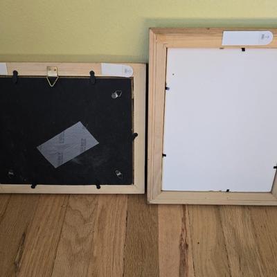 Two framed tree artwork wall hangings one signed by Local photographer Alex Burke