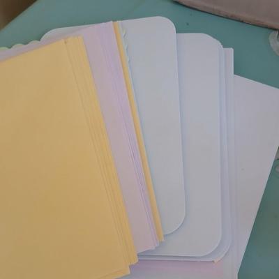 office supplies - Simplicity container - glues & tapes - bulletin board - tin of tacks - pottery letter holder and more