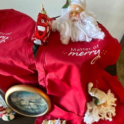 Christmas Aprons, Clock, Ornaments