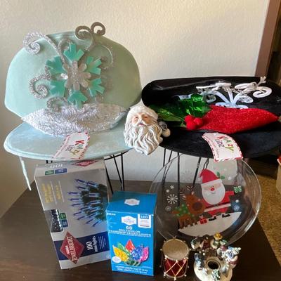 Christmas Group, lights, topper, plates, etc