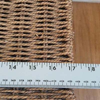 Wicker file basket with a neat, designed bulletin board