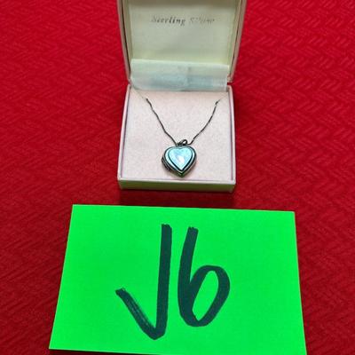 J6-925 stamped sterling locket and chain