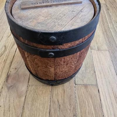 Antique Nordac's Cigar Co. Tampa Florida Cigar barrel - stamped on base - 1887 City of Tampa with antique tags