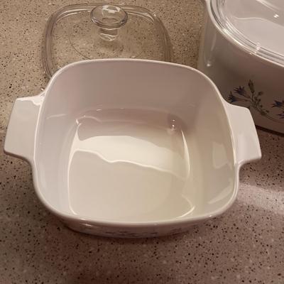 3 GLASS BAKING DISHES WITH LIDS