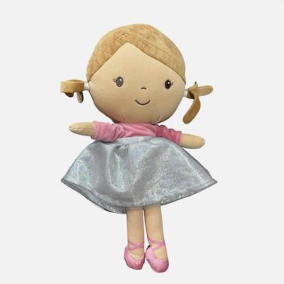 Carter's Ballerina Princess Plush Stuffed Doll Pigtails Silver Brown Hair 12”