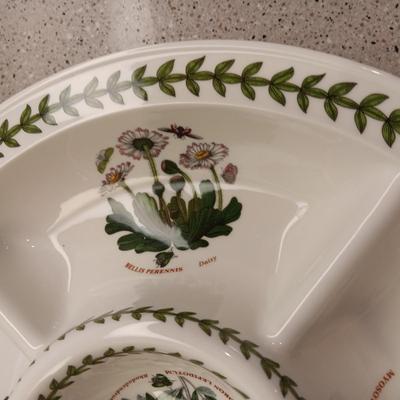 PORTMEIRION BOTANIC GARDEN 14" CHIP AND DIP SERVER