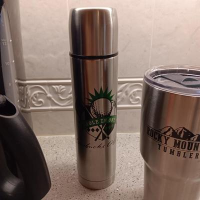 MR COFFEE BREWER, TRAVEL CUPS, BEAN GRINDER AND THERMOSES