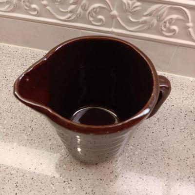CLAY PITCHERS, GLASS CANISTER, LEAF DISH AND FRIDGE DISH