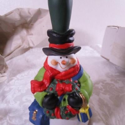New Snowman ceramic bell