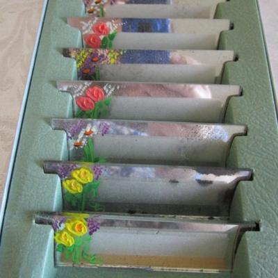 Vintage mirror, wall hanging & 8 glass mirror place cards