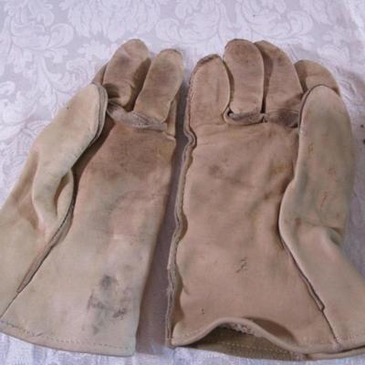 Men's leather work gloves, size 5 (Large)
