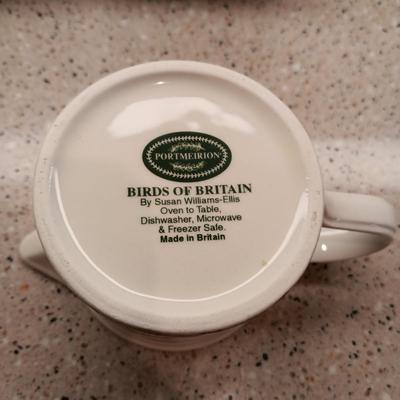 PORTMEIRION BIRDS OF BRITAIN CREAM AND SUGAR SET