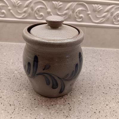 HANDMADE ROWE POTTERY WORKS CREAM AND SUGAR SET AND HONEY POT