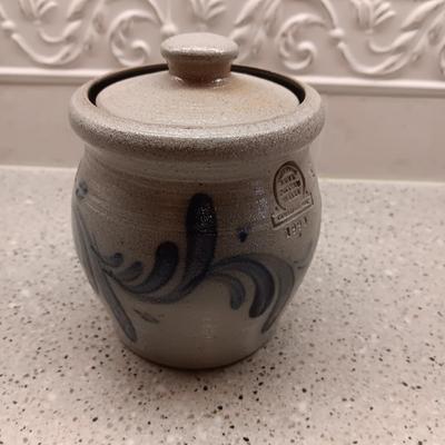 HANDMADE ROWE POTTERY WORKS CREAM AND SUGAR SET AND HONEY POT