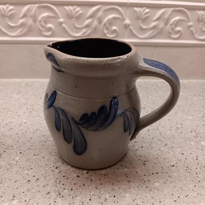 HANDMADE ROWE POTTERY WORKS CREAM AND SUGAR SET AND HONEY POT