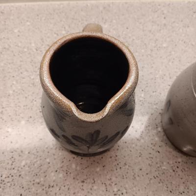 HANDMADE ROWE POTTERY WORKS CREAM AND SUGAR SET