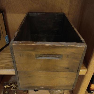 WOODEN VINTAGE AMMO BOX AND A CIGAR BOX
