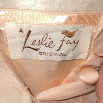 VINTAGE LESLIE FAY PRETTY PINK RECEPTION DRESS WITH MATCHING PINK SATIN PUMPS