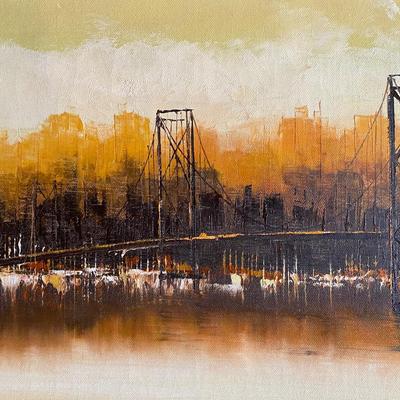VIntage MCM bridge painting