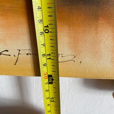 VIntage MCM bridge painting