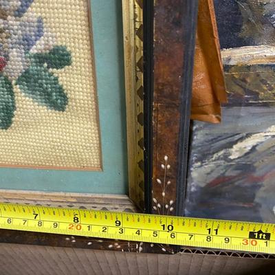 Vintage pair of needlepoint birds