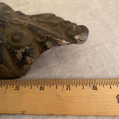 Figural Cast Iron Embossed Cherub