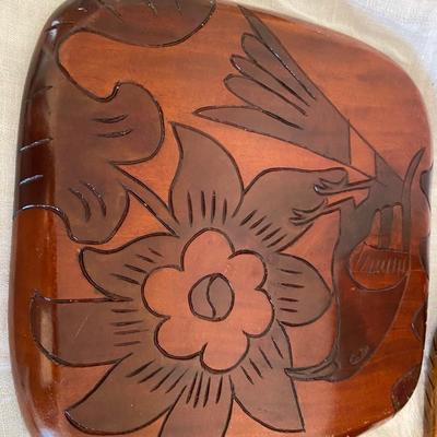 Vintage Haitian Folk Art Hand Carved trays Wall Decor