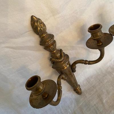 Victorian Style Double Arm Brass Wall Sconces