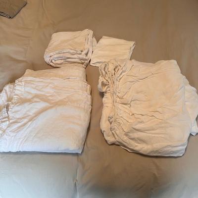 Restoration Hardware Buff Colored Queen Sized Duvet Covers, Sheets Plus a Duvet (GB2-RG)