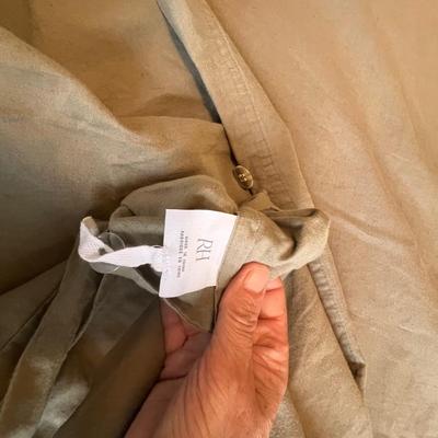 Stonewashed Linen Khaki Restoration Hardware Queen Duvet Covers + Sheets & Claritin Duvet (D-RG)