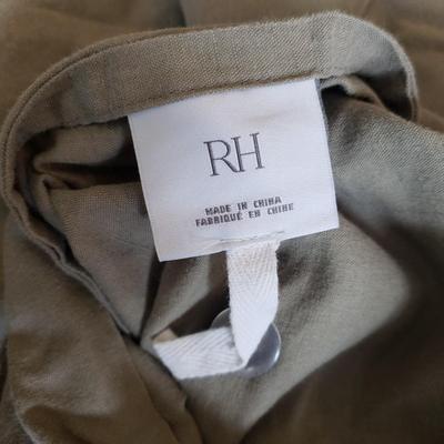 Stonewashed Linen Khaki Restoration Hardware Queen Duvet Covers + Sheets & Claritin Duvet (D-RG)