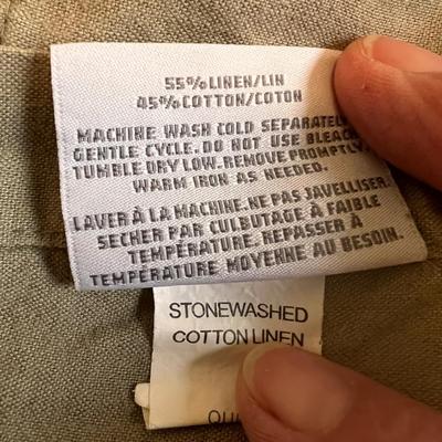 Stonewashed Linen Khaki Restoration Hardware Queen Duvet Covers + Sheets & Claritin Duvet (D-RG)