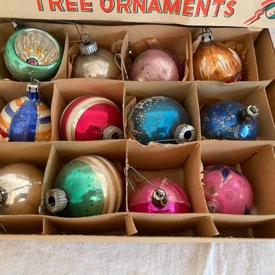 Vintage glass Christmas Ornaments, Lot #1