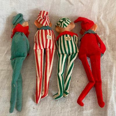 Group of 4 Vintage Pixie elves Original Elf on The Shelf