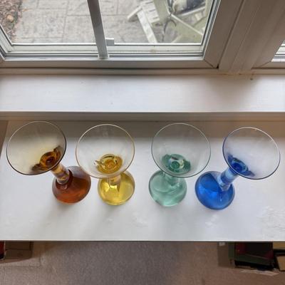 Four Moser Art Glass Goblets (SR-BM)