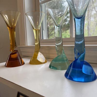 Four Moser Art Glass Goblets (SR-BM)