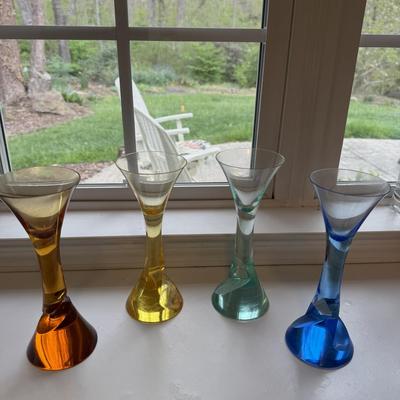 Four Moser Art Glass Goblets (SR-BM)