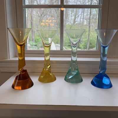 Four Moser Art Glass Goblets (SR-BM)