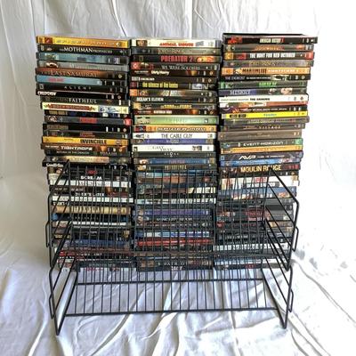 G8098 DVD Lot with 2 Metal DVD Racks