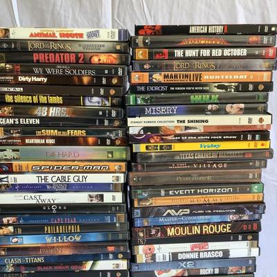G8098 DVD Lot with 2 Metal DVD Racks